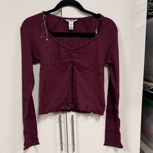 RSQ Burgundy Long Sleeve Tee